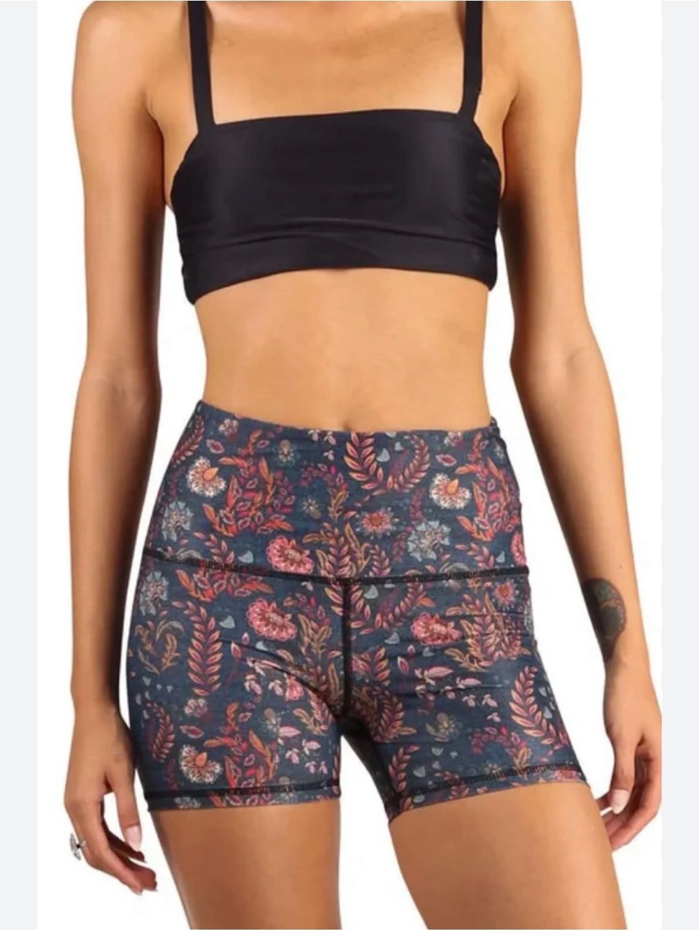 Yoga Democracy Joey shorts in the Festival Denim print